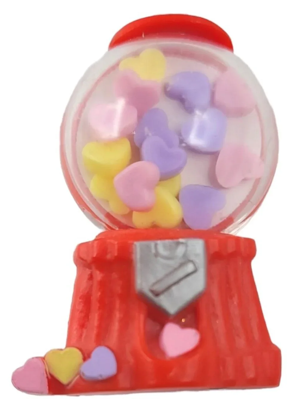 Hallmark Cards Inc. 1984 Pastel Heart Red Plastic Bubblegum Gumball Machine Pin